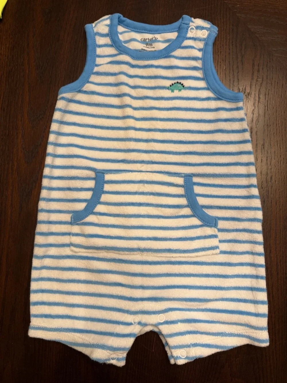 Carter's Baby Boy 3PC Summer Outfit Bundle Dinosaur Romper 9M